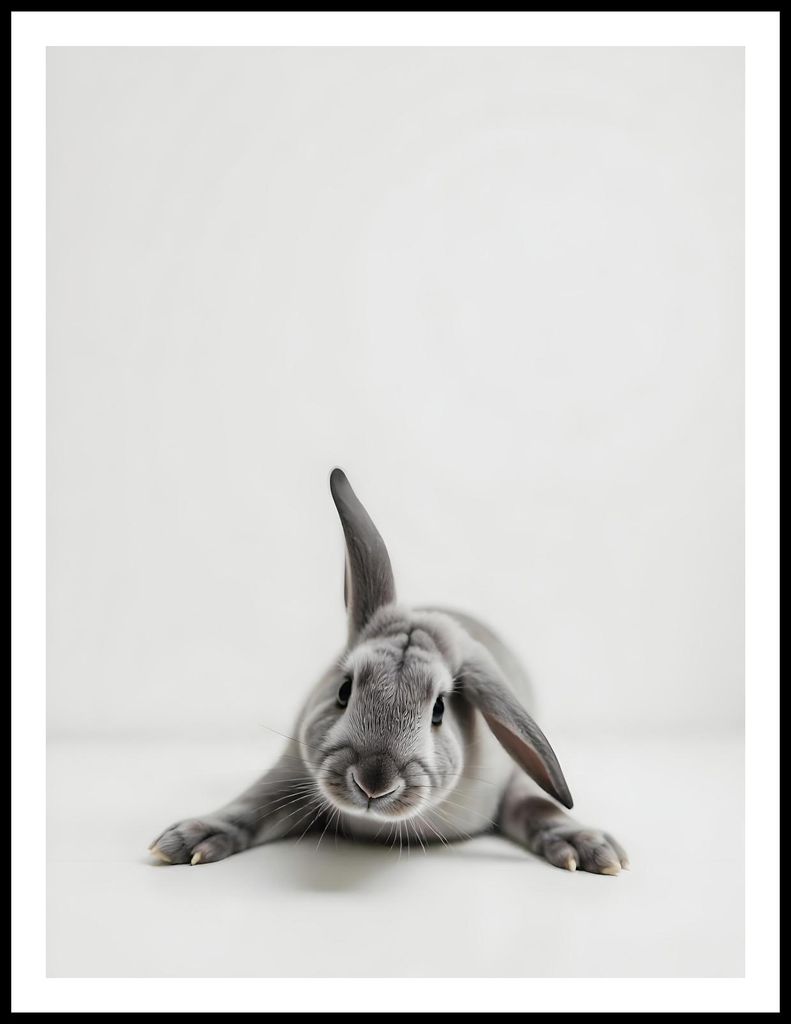 Plakat 60x80cm Vintage Künstlerisch | Hase | Tierporträt Pop Art