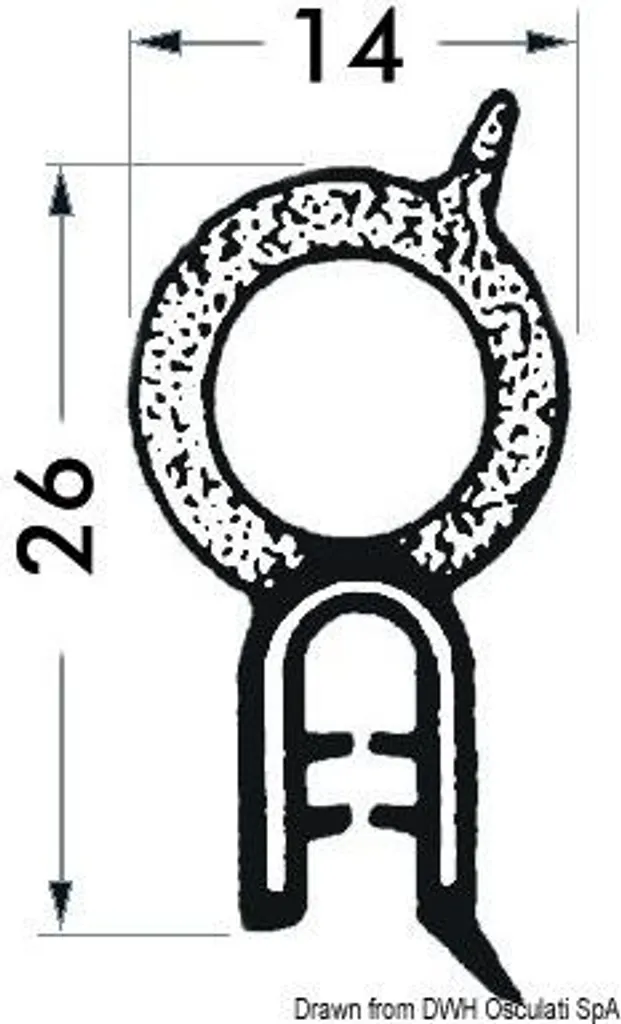 Profilé PVC noir armé 2-4mm x 50m, armature flexible pour bords vifs