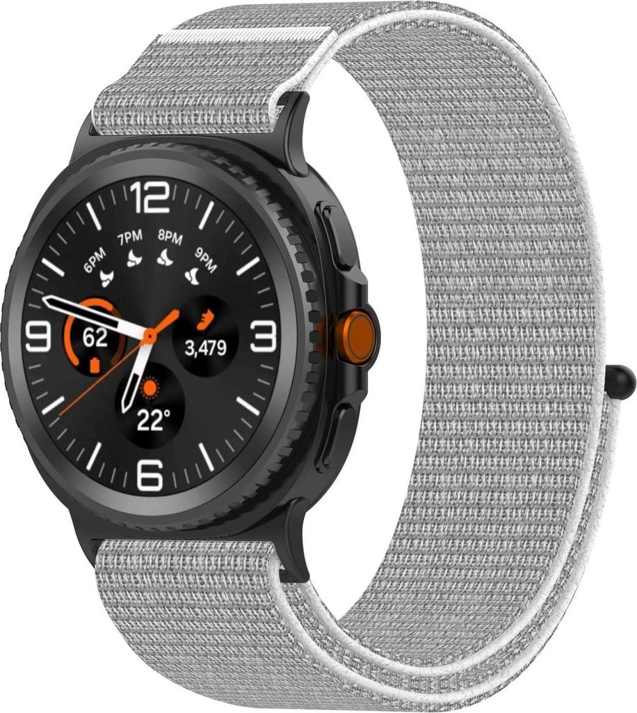 Für Samsung Galaxy Watch 8 / 8 Classic / Ultra 2 Nylon Elastisches Klettverschluss Ersatz Armband Grau