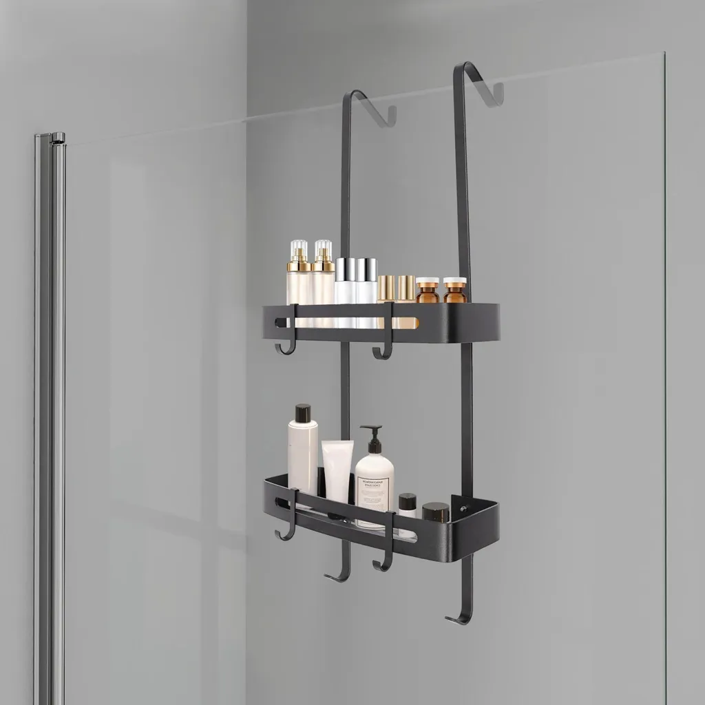 Piatto Doccia Alluminio Bianco con Ventose e Ganci - Anti-Muffa Tipo 1 - 2