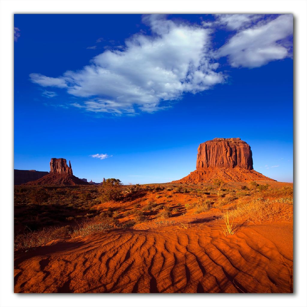 Wallario selbstklebende Möbelfolie/ Tischdecke für Innen und Außen, Größe: 50 x 50 cm - Monument Valley am Abend I