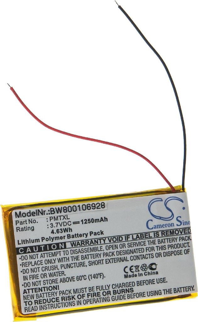vhbw Akku Ersatz für Palm Tungsten TX für Handy Smartphone Telefon (1250 mAh, 3,7 V, Li-Polymer)