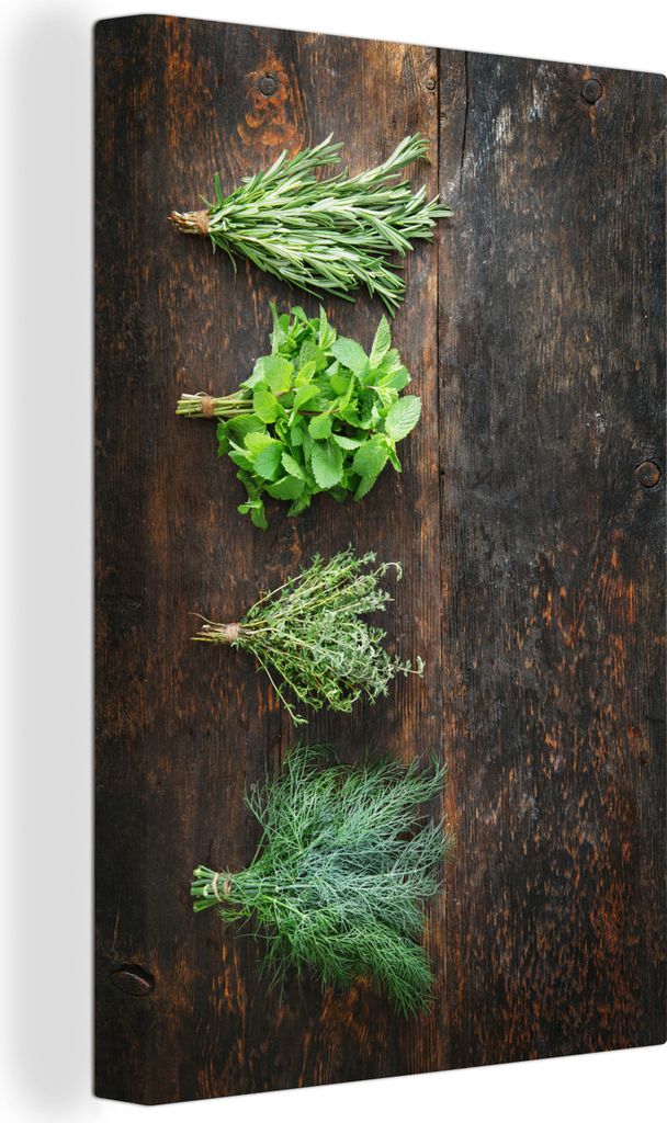 OneMillionCanvasses - Leinwandbilder - 90x140 cm, Frische Kräuter einschließlich Dill, Wandbilder Kunstdruck Wanddekoration - Wandschmucke - Sc...