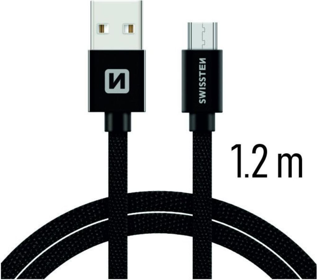 Swissten 71522201 USB-Kabel USB 2.0 1.2 m USB A Micro-USB B Schwarz