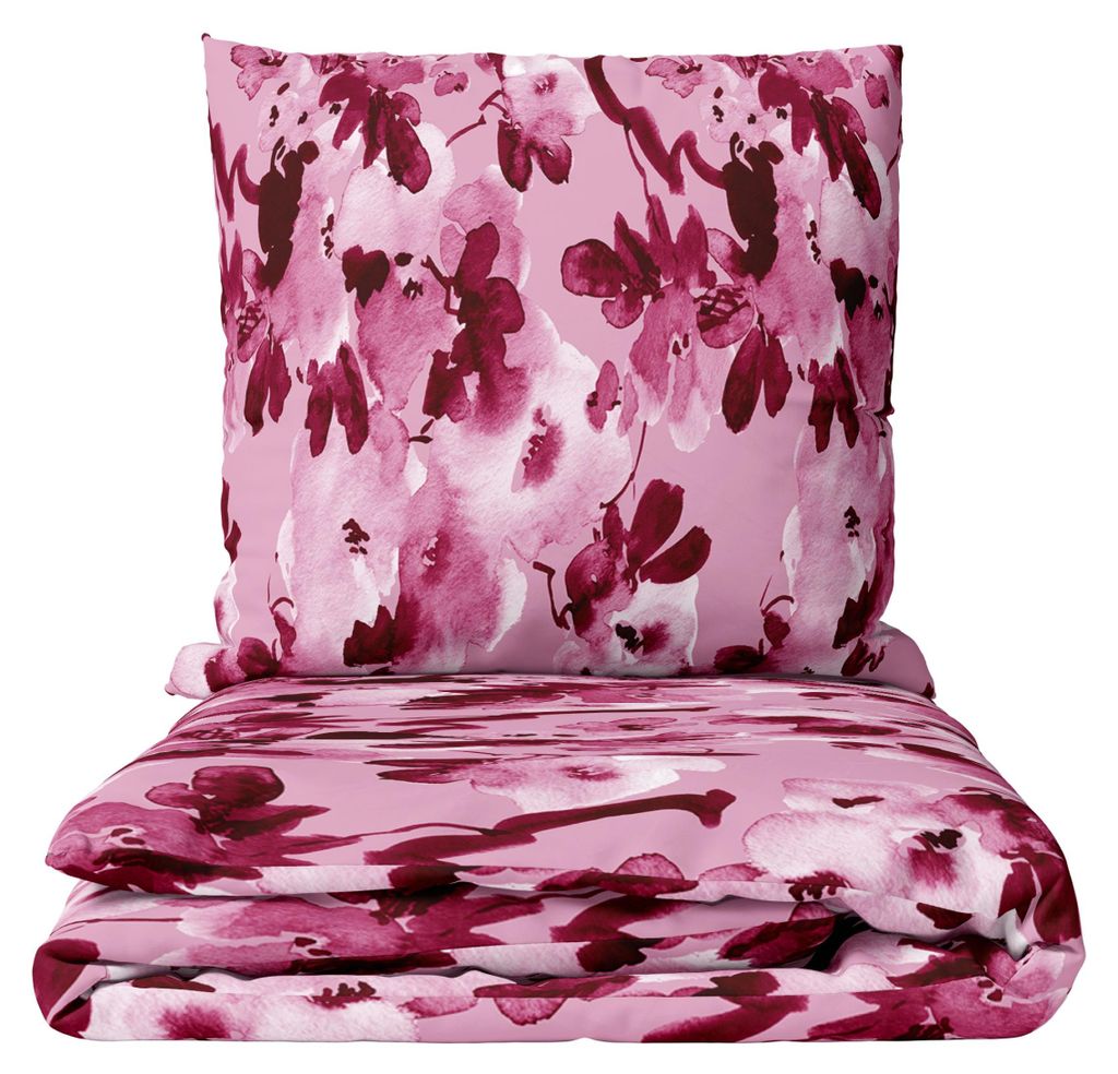 Feinbiber Bettwäsche 135x200 cm Kissenbezug 80x80 cm Rosa Produktbild 