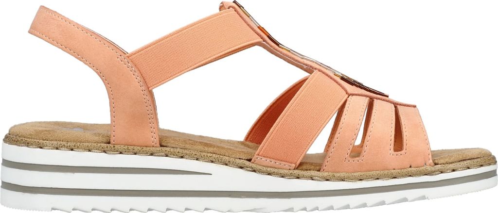 Rieker Damen Keil-Sandaletten Orange Obrázok produktu 