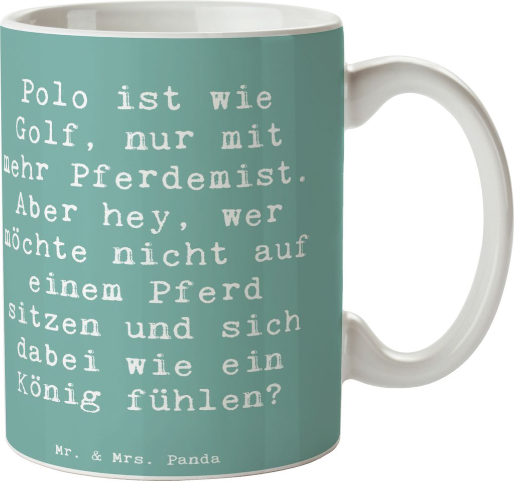 Mr. & Mrs. Panda Trinktasse Spruch Polo Abenteuer - Meeresbrise - Geschenk, Sportler, Teamsport, Pferde, Kaffeebecher, Tasse, Teetasse, Kaffeetasse...