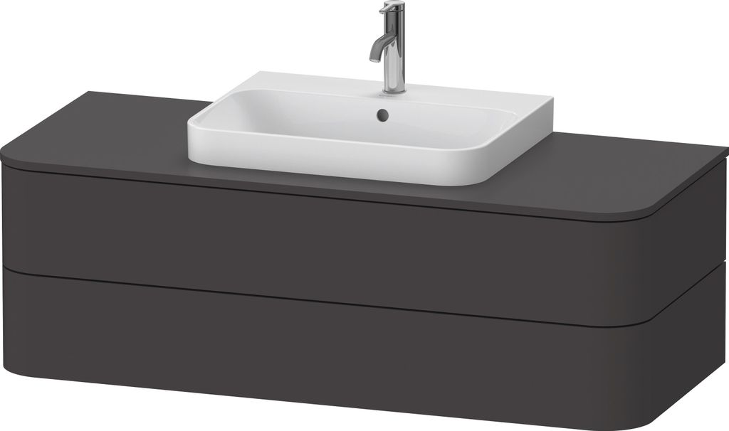 Duravit Happy D.2 Plus Konsolenwaschtischunterbau wandhängend, 1300x550 mm, 2 Schubkästen, für Aufsatzbecken, HP497208080