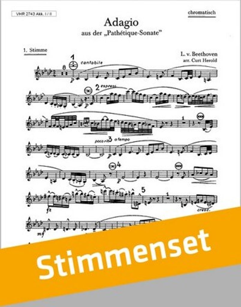 Beethoven, Ludwig van Adagio Akkordeonorchester Stimmenset