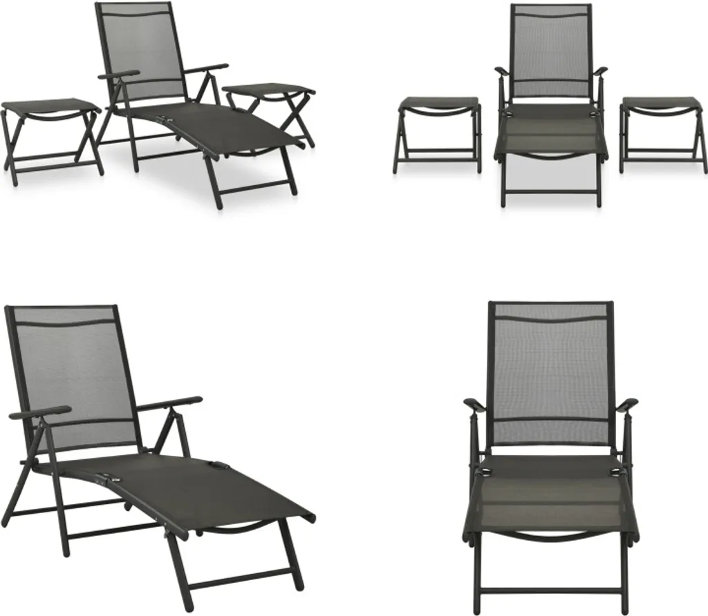 Set Salotto da Esterno 3 Pezzi vidaXL - Mobili Giardino Alluminio