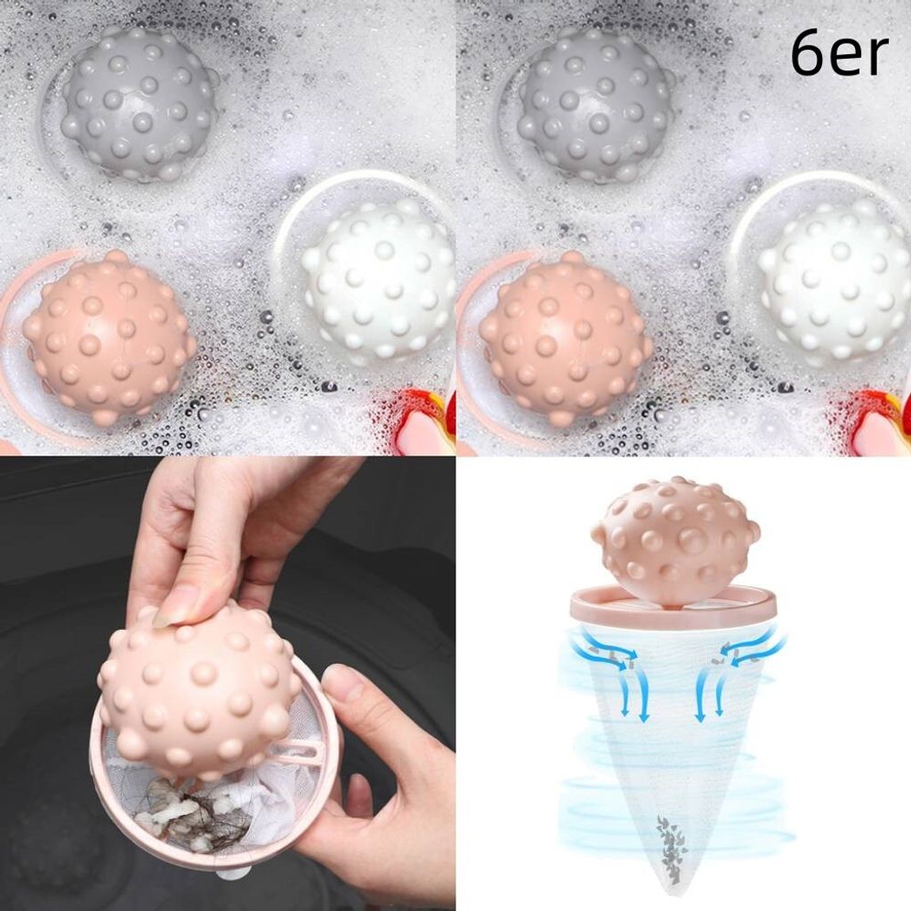Exbrith 6-tlg. Haarfilter Für Waschmaschine - Wiederverwendbare Flusenfänger Gegen Tierhaare