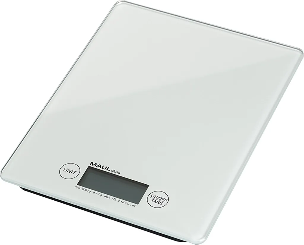 Balance MAULgloss 5 kg blanche : pesage précis et piles incluses MAUL
