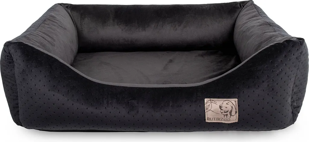 Letto per cani Premium Velvet Black XL - 103x80x24 cm | Divano morbido per cani e gatti