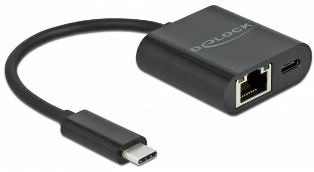 DELOCK Adaptateur USB Type-C vers Gigabit LAN 10/100/1000 Mbps Noir