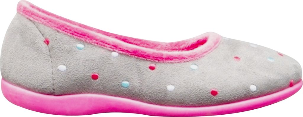 Sleepers Damen Isla Punkte Ballerina Hausschuhe DF1308 (7 UK/40,5 EU) (Grau/Fuchsia)