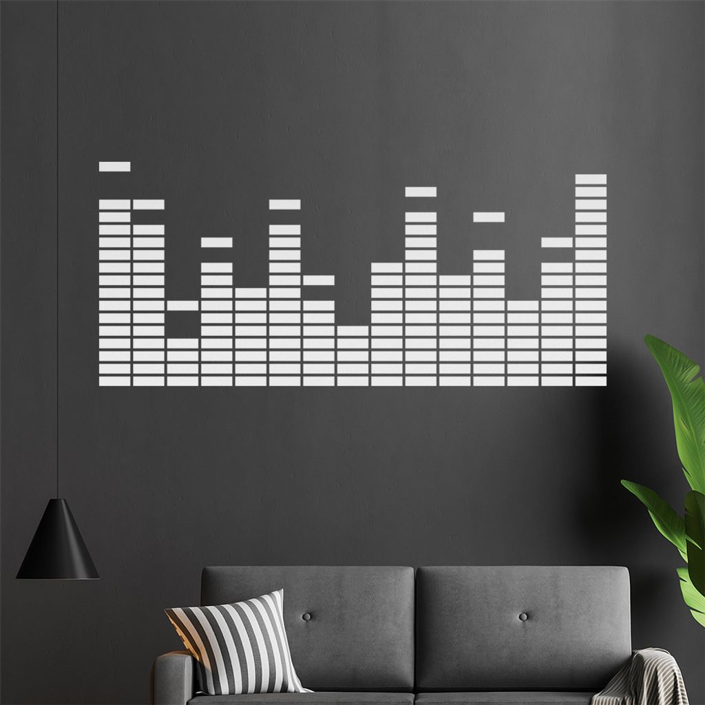 Equalizer - EQ Wandtattoo in 6 Größen - Wandaufkleber Wall Sticker - Dekoration, Küche, Wohnzimmer, Schlafzimmer, Badezimmer