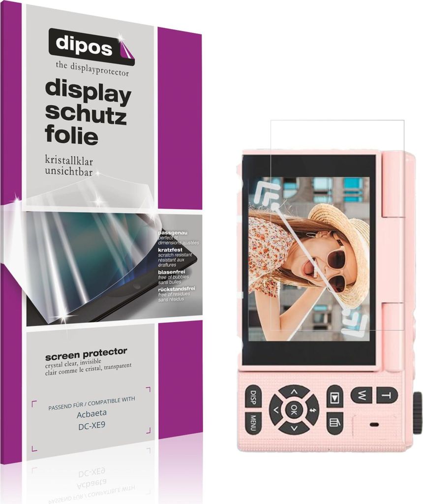 4x Schutzfolie für Acbaeta DC-XE9 klar Displayschutzfolie Folie Display Schutz dipos