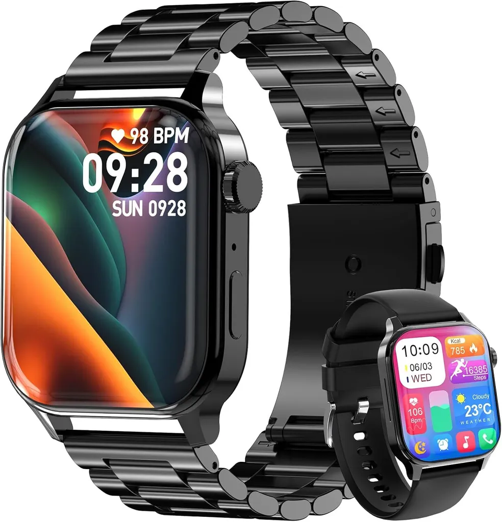 Smartwatch Uomo Business con 2 Cinturini Chiamate e Assistente Vocale