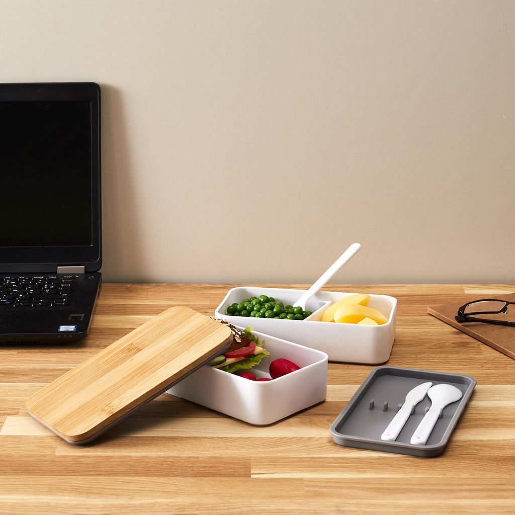 2-stöckige Lunchbox mit Gummiband