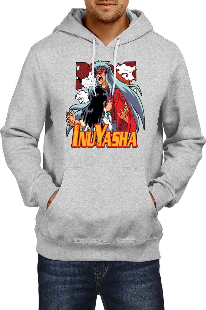 Herren Kapuzenpullover Japan Manga Anime Comics Animation Inuyasha, Man S / Grau