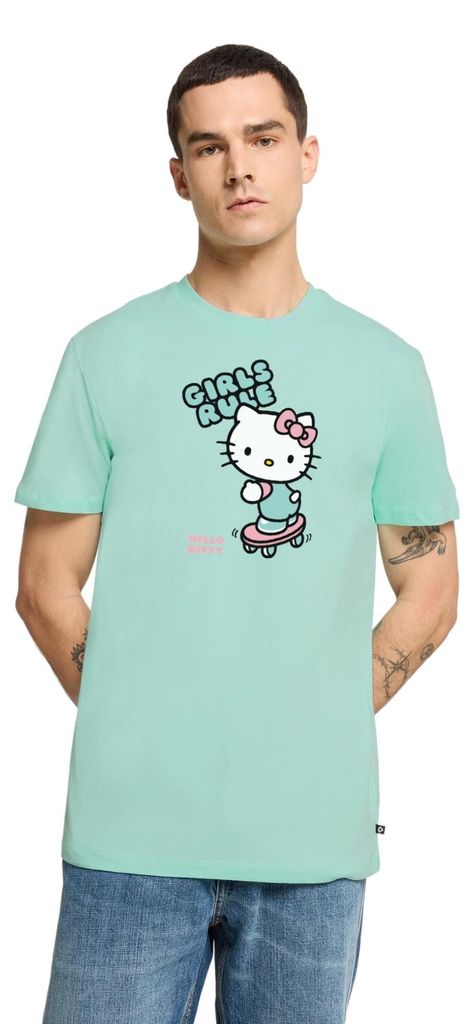 Spreadshirt Hello Kitty Auf Skateboard Girls Rule Männer Produktbild 
