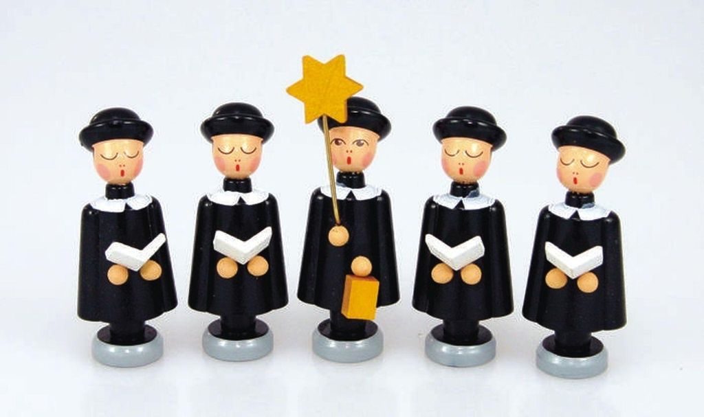 Holzfiguren 5 Kurrendefiguren schwarz Höhe 4cm NEU