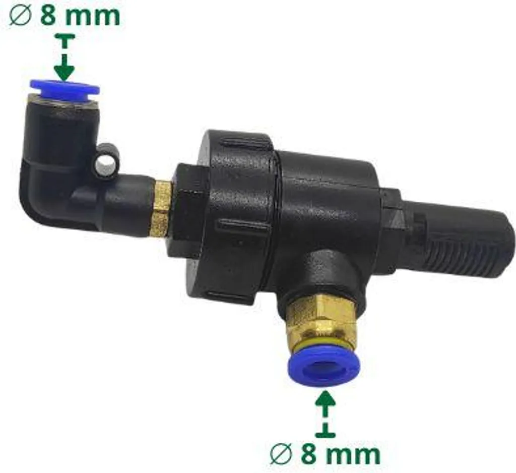 Raccord pneumatique droit type E serrage rapide 8mm/8mm en polymère