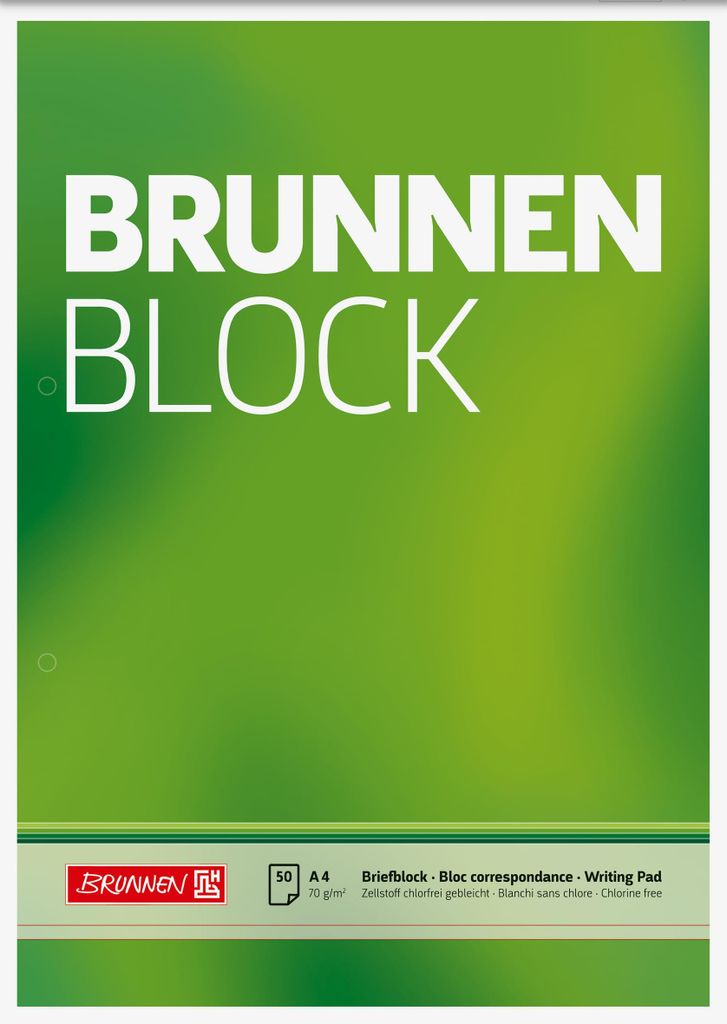 BRUNNEN 1052756 Blocco lettera "BRUNNEN pad", A4, 50 fogli, Immagine del prodotto 