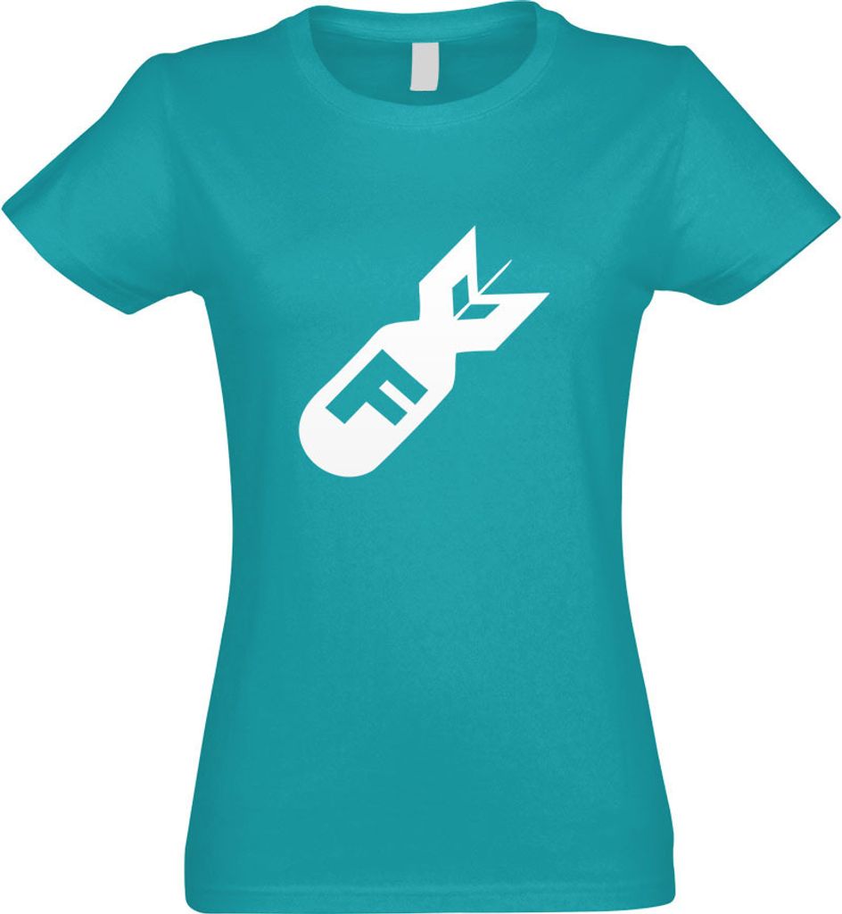 Kiwistar - T-Shirt tailliert - Damen - türkis - F Bomb - mit Motiv Bedruckt - Funshirt Design - Sport - Freizeit - Damen - S