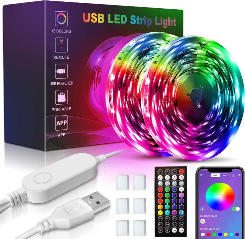 INF LED-Lichtleiste 7 Farben mit Bluetooth-App-Steuerung Schwarz 4 m