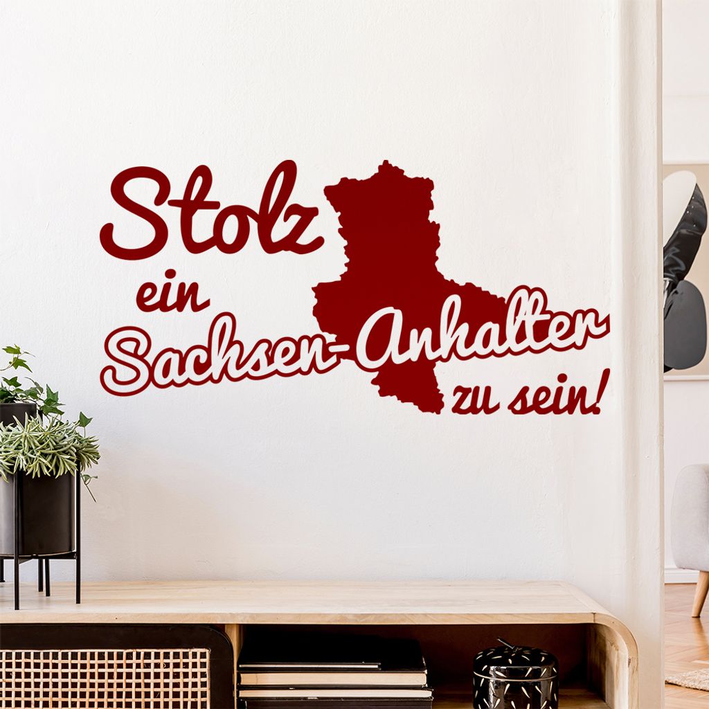 Sachsen-Anhalt Stolz Wandtattoo Wandaufkleber Wall Sticker - Dekoration, Küche, Wohnzimmer, Schlafzimmer, Badezimmer