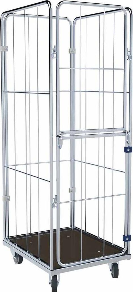 Wäschewagen schmal, Holzboden, 4-seitig, Nutzhöhe 1.370 mm, 600 x 720 x 1.520 mm, 400 kg