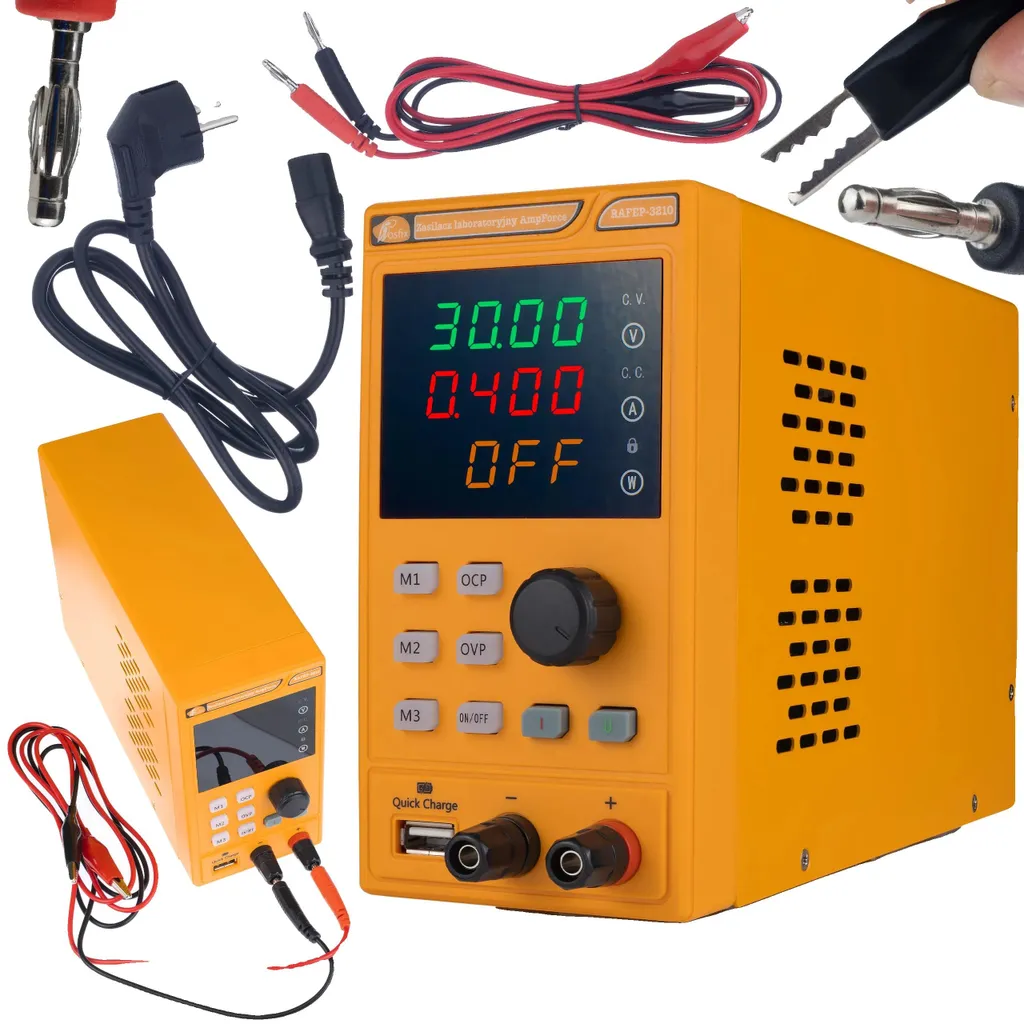 Stabilisateur de tension réglable pour maintenance électronique noir