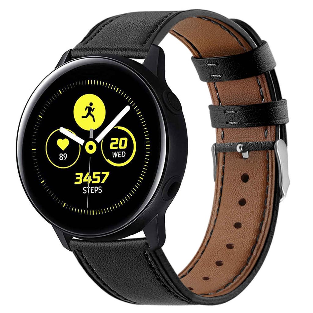 BStrap Leather Italy Armband für Huawei Watch GT2 42mm, black