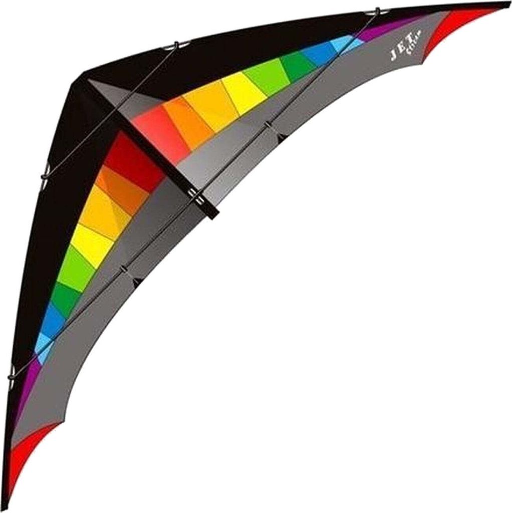 Lenkdrachen Elliot Jet Stream Reloaded Rainbow - Black 1010516 Regenbogen 245 x 79 cm
