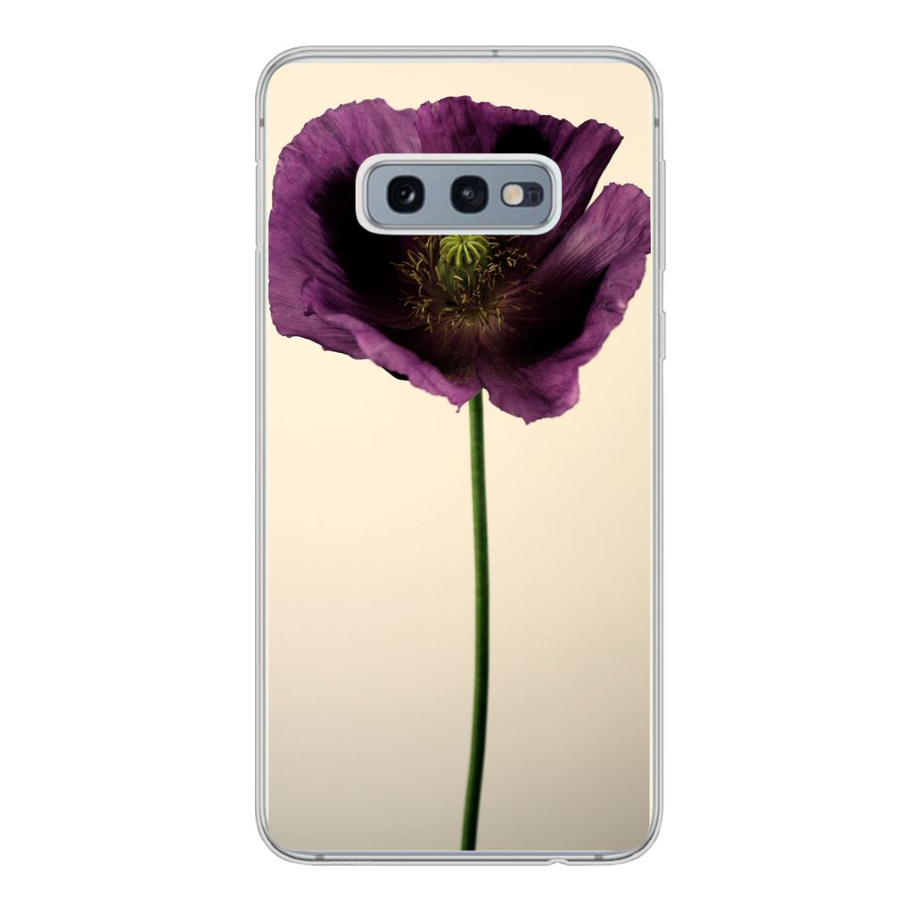 MuchoWow Handyhülle Schutzhülle Hülle für Samsung Galaxy S10e Nahaufnahme eines violetten Mohns Silikon Softcase Handy Hülle - Handy