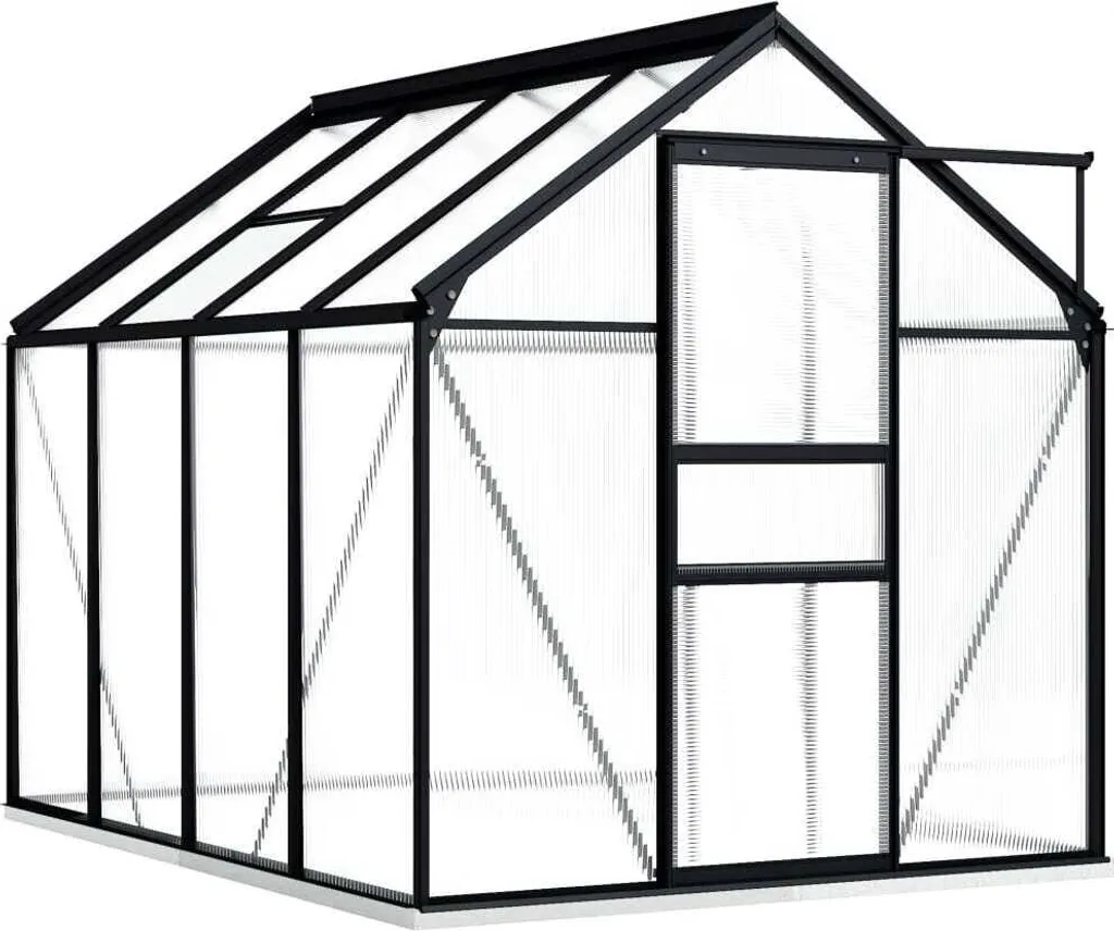 Serre de jardin en aluminium et polycarbonate 4,75 m² avec embase fixe - 7