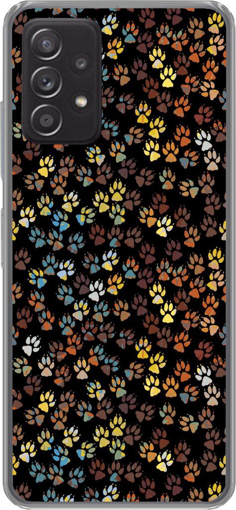 MuchoWow Handyhülle Schutzhülle Hülle für Telefoonhoesje Samsung galaxy a73 Muster - Hunde - Pfoten - Jungen - Mädchen - Kinder - Kinder Sil...