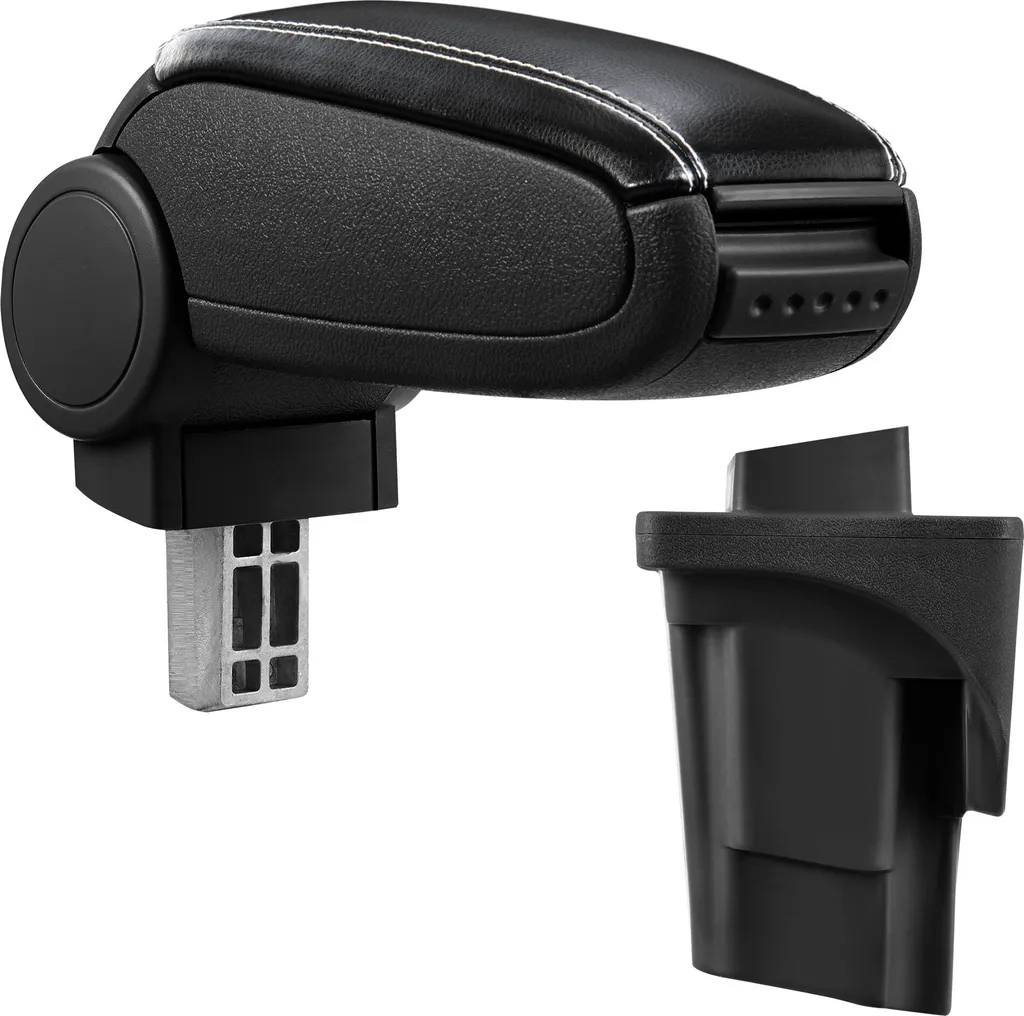 Bracciolo Centrale per Seat Leon 1P (2005-2012) Nero Cuciture Bianche