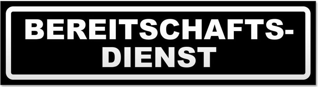 Kiwistar - Autoaufkleber - Schwarz - 60 x 16 cm - Bereitschaftsdienst invertiert - Hinweis Aufkleber Sticker für Auto, Kfz, Fahrrad, PKW, LKW