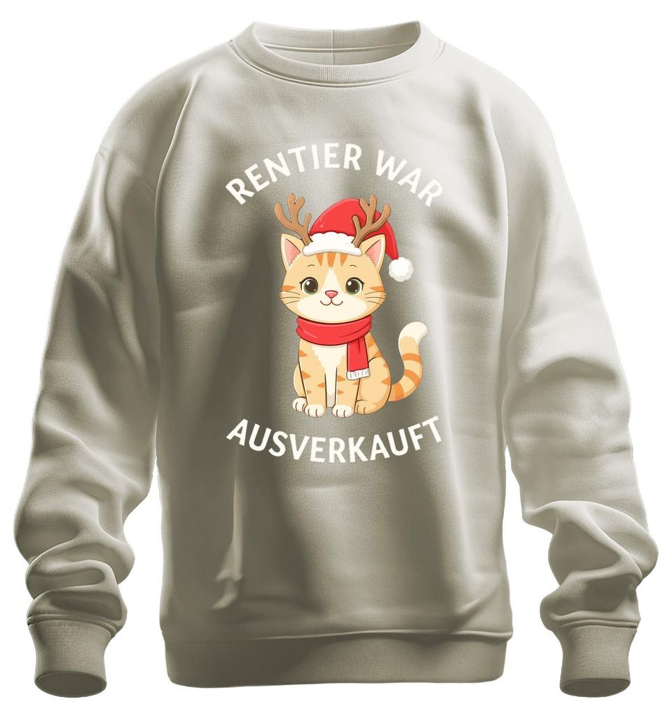 Felpa unisex con motivo natalizio: renna, gatto, Immagine del prodotto 