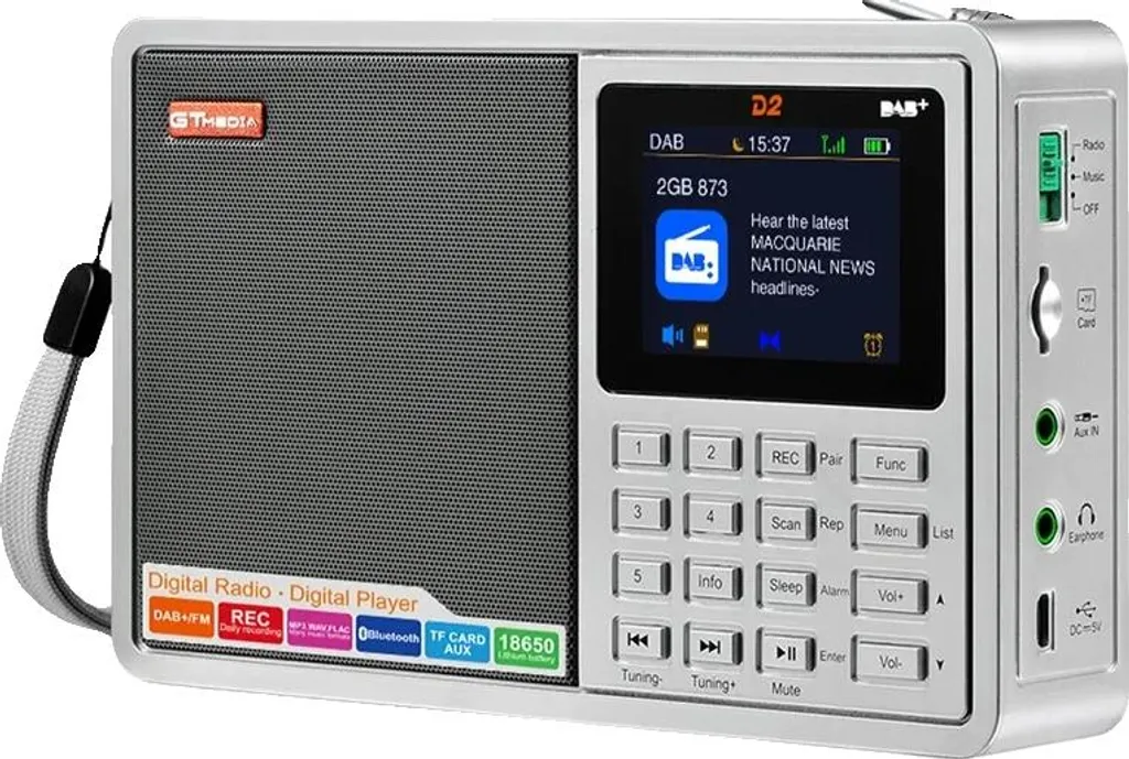 Radio de cuisine DAB+ et Bluetooth D2, idéale pour musique et podcasts