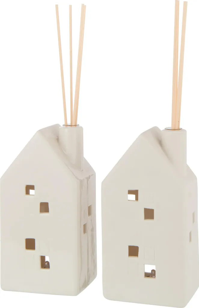 Vase LED blanc avec motif maison et cœur J-Line - Éclairage d'ambiance - 3