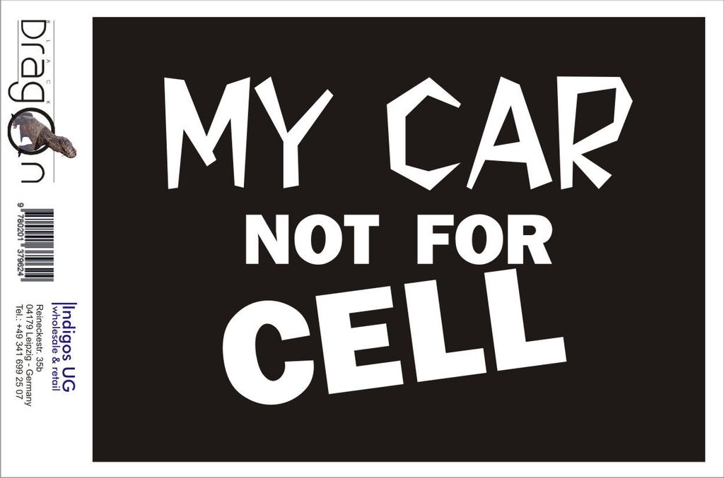 Aufkleber / Autoaufkleber - JDM / Die cut / Auto / OEM - My car not for cell - 210x150mm gelb - Heckscheibe / Heckscheibenaufkleber