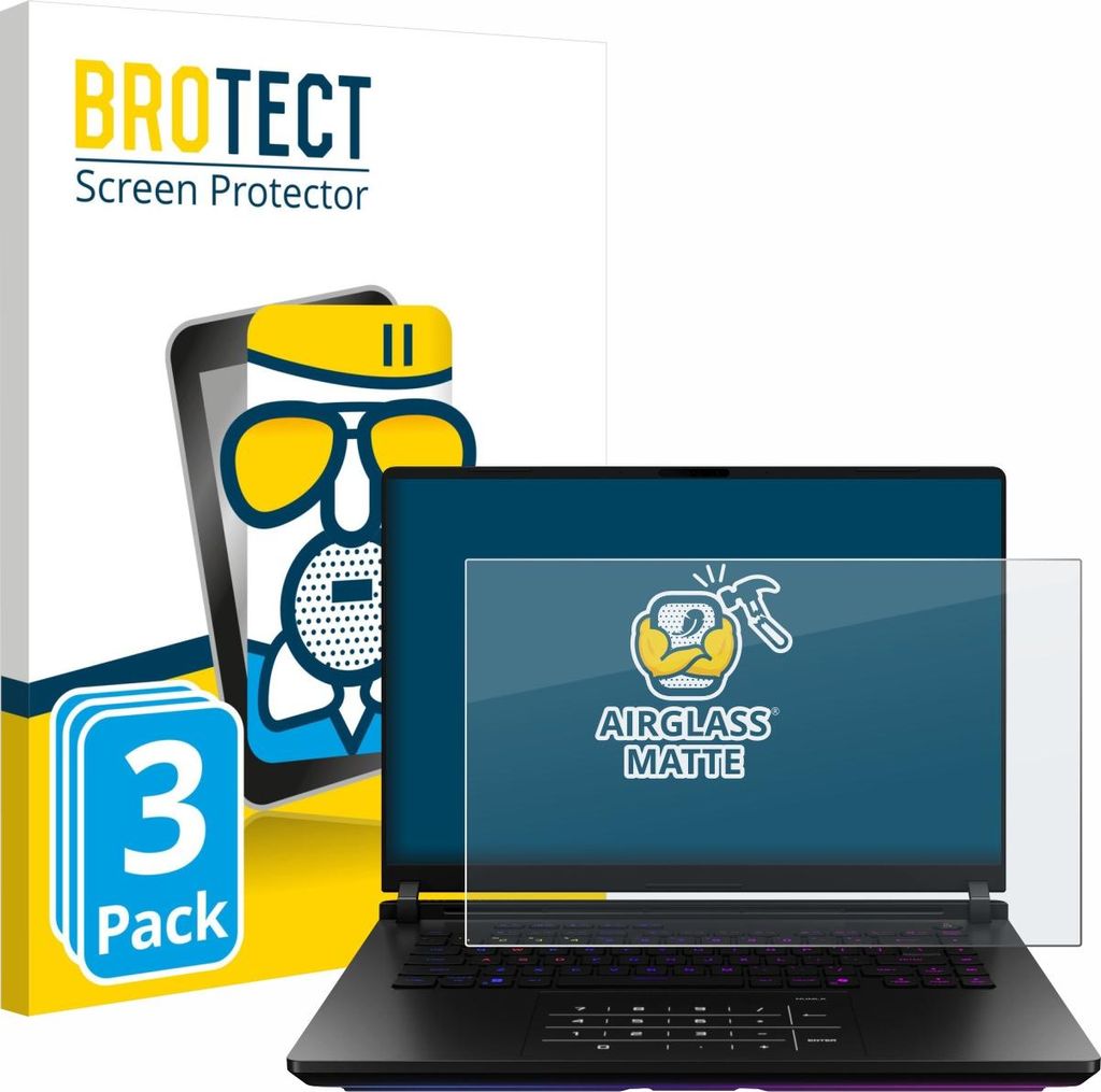 3x BROTECT Entspiegelungs Schutzglas für ASUS ROG Strix SCAR 18 2025 Schutzfolie Panzer Folie Glas Display Schutz matt