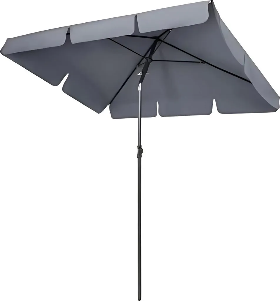 Parasol pour terrasse ombragée et pliable en tissu gris imperméable