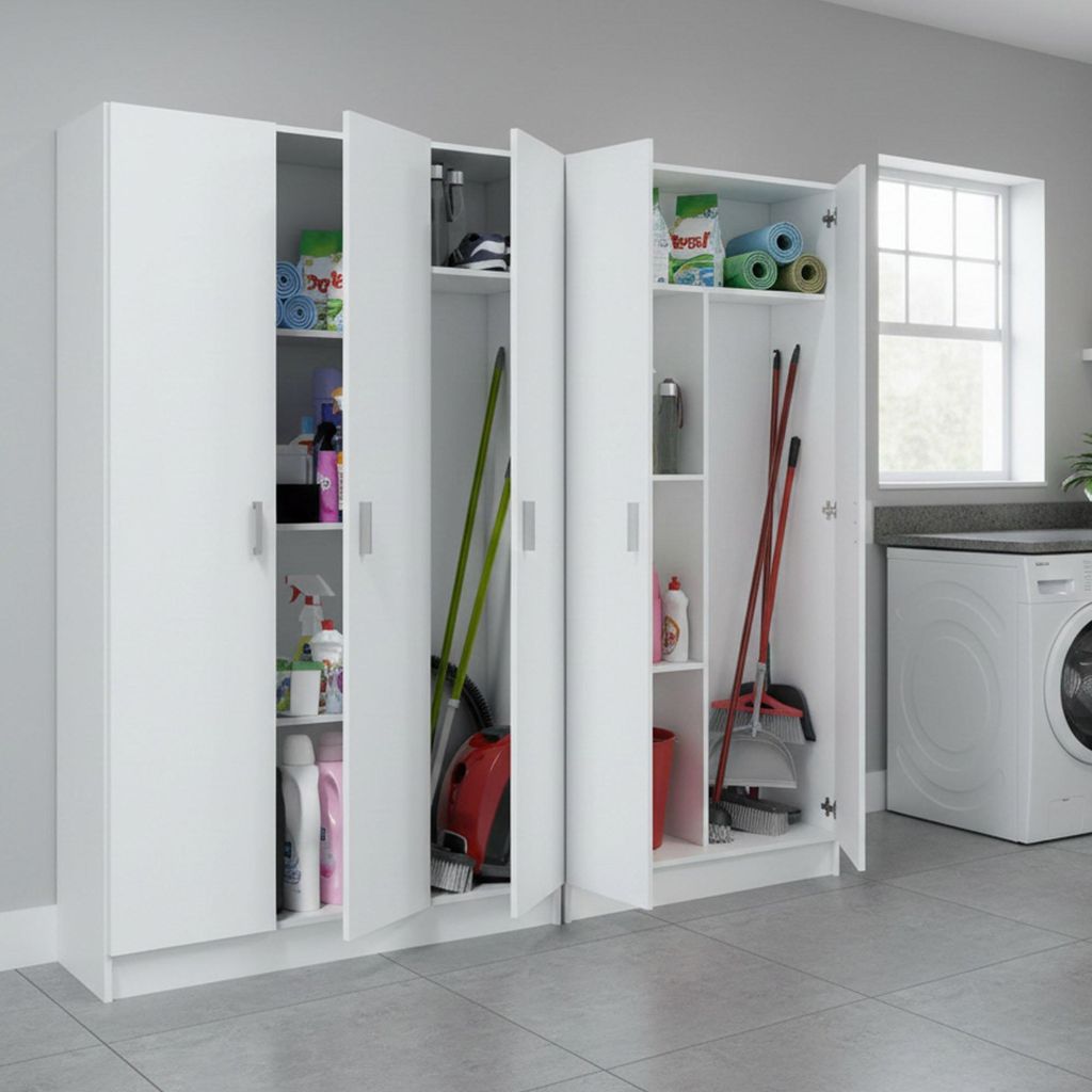 Codigoro - Armadio Multiuso Grande, 182x180h cm Bianco, Immagine del prodotto 