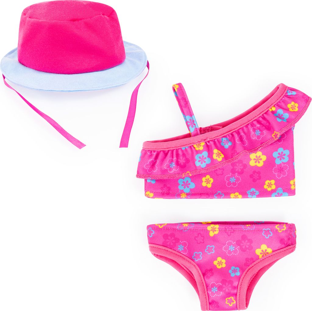 Bayer Design 84203AA Puppenkleidung 38 - 42 cm, Babypuppen Anziehsachen, Bademode mit Hut
