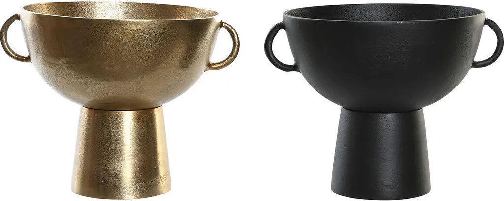 Vase en Aluminium Design Noir et Doré DKD Home Decor pour Salon Chic