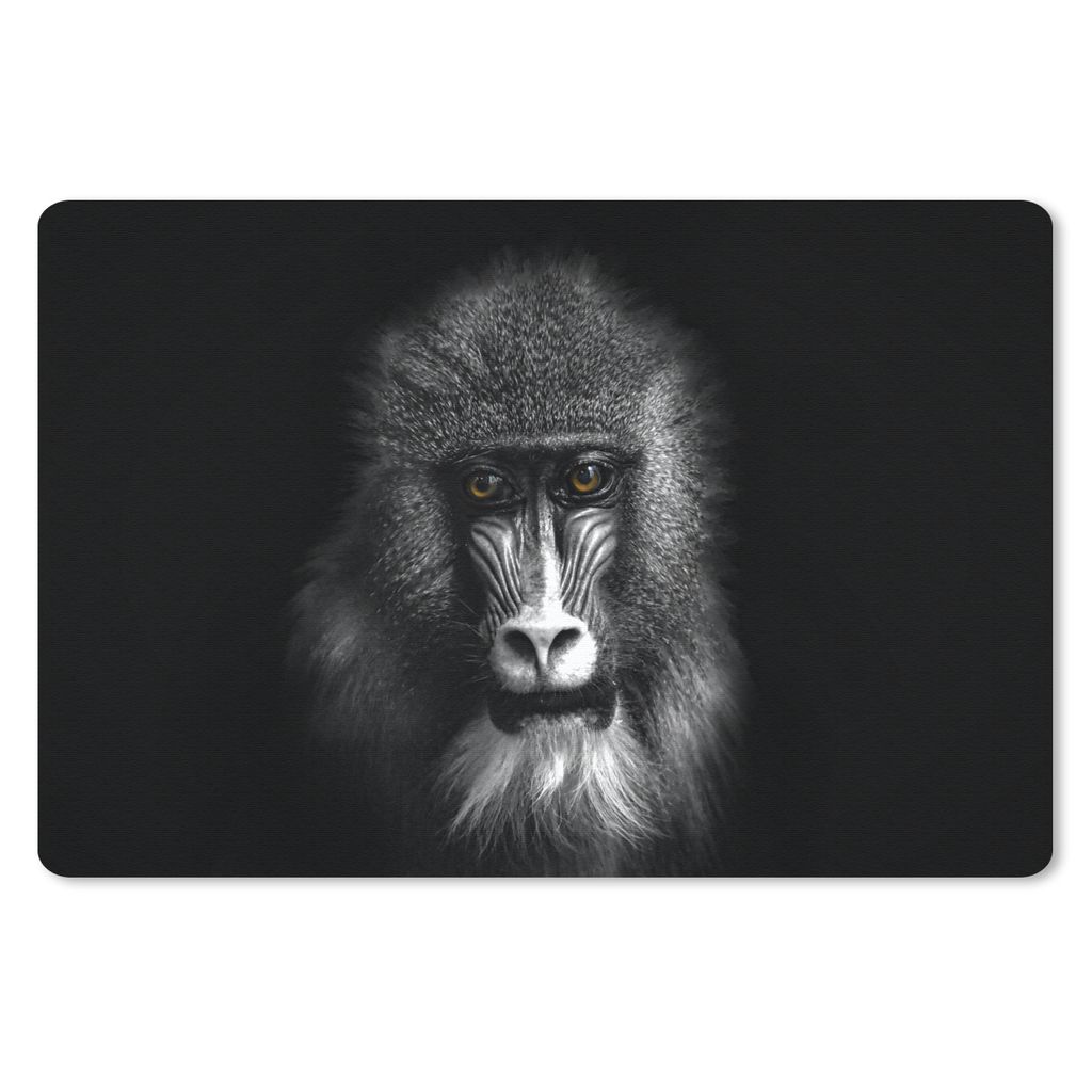 MuchoWow Mauspad Mousepad Affe - Tiere - Augen - Braun - Schwarz und weiß 27x18 cm - Mousepads - Maus Mat - Pad - Mausunterlage - Büroartikel -...